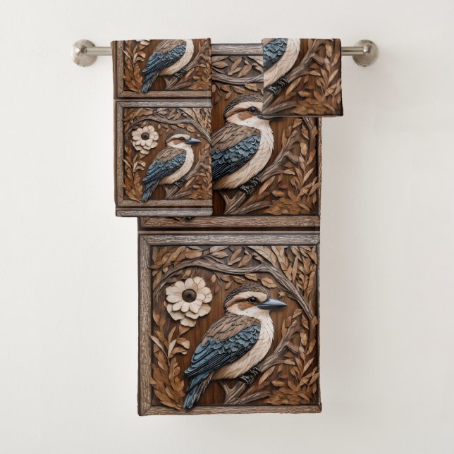 Australian Kookaburra Wood Art Print (En situation)