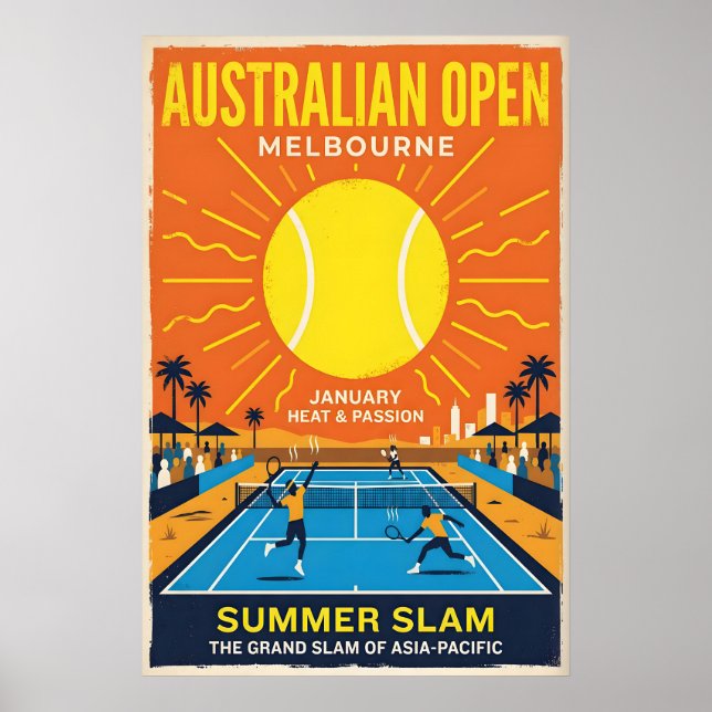 Australian Open Tennis Poster Summer Slam, Bold (Devant)