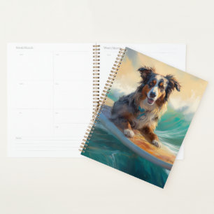 Australian Shepherd Beach Surfing Peinture