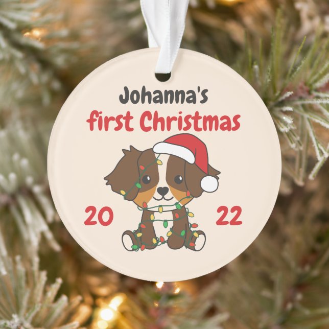 Australian Shepherd Christmas Baby first Christma (Arbre)