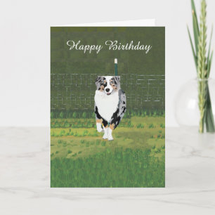 Australian Shepherd Custom Bonne Carte d'Anniversa
