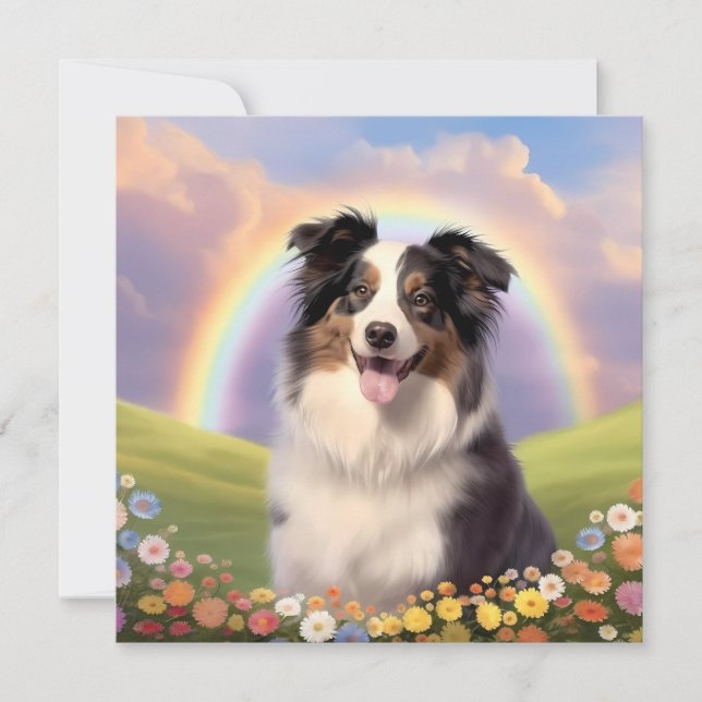 Australian Shepherd Rainbow Bridge Nom personnalis (Devant)