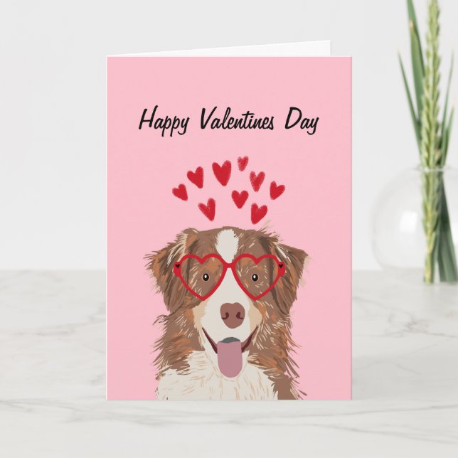 Australian Shepherd Red merle valentines carte de  (Devant)