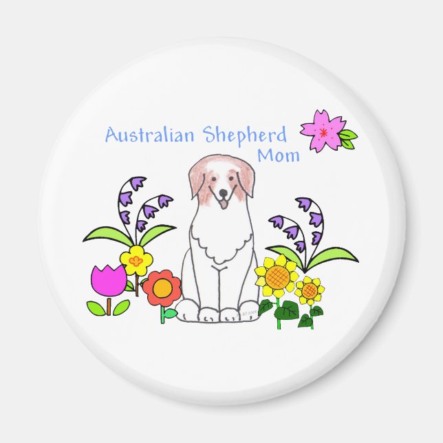 Australian Shepherd Red Mom Magnet (Devant)