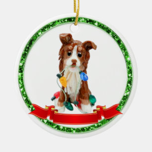 Australian Shepherd Red Tricolor Ornement en céra