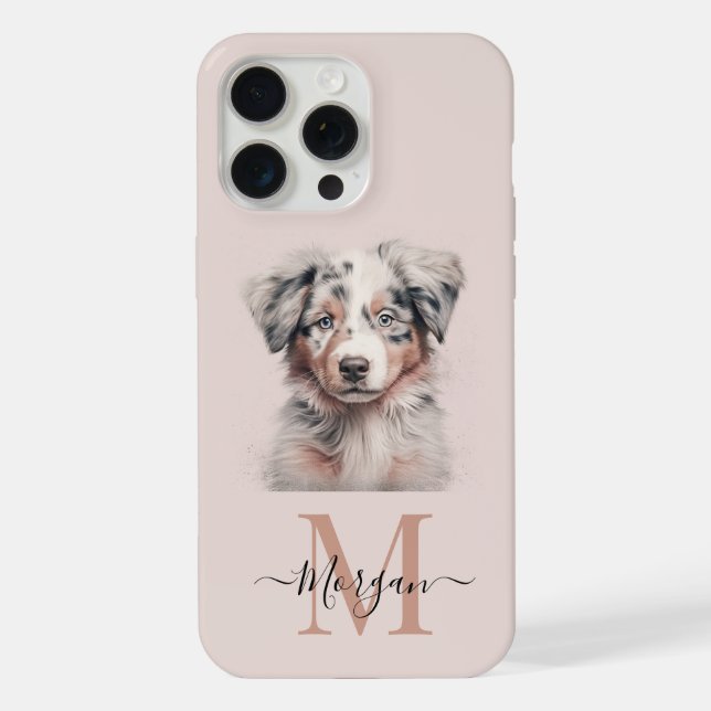 Australian Shepherd rose iPhone 15 Pro Max coque (Verso)