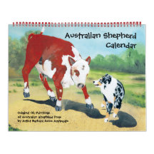 Australian Shepherd'un grand calendrier de deux pa