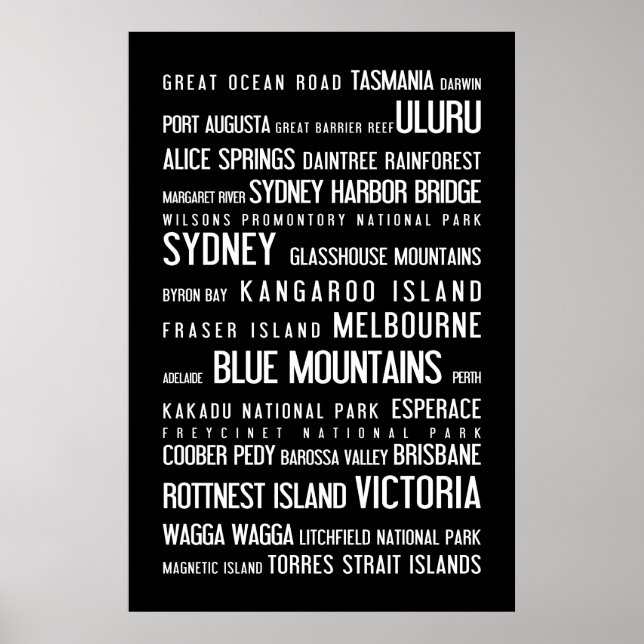 Australie - affiche typographique (Devant)