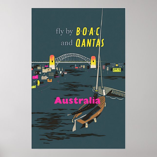 Australie Art Australien Voyage Impression BOAC et (Devant)