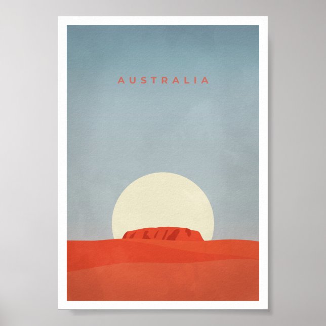 Australie avec Sunset & Ayers Rock/Uluru | Poster (Devant)