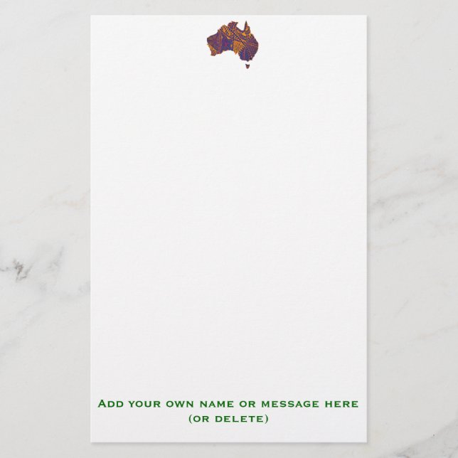 Australie Carte Doodle Orange Purple (Devant)