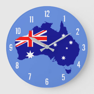 Australie Carte du drapeau Horloge murale