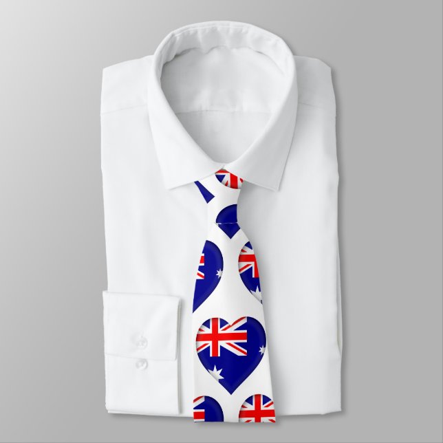 Australie Drapeau couleurs Motif de coeur Cravate (Attaché)