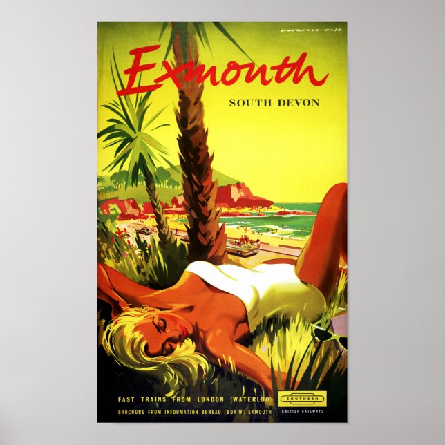 Australie Exmouth South Devon Poster vintage (Devant)