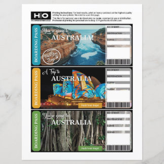 Australie Faux billet pour Voyage et Événements