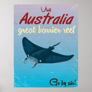 Australie Grande barrière de corail affiche de voy