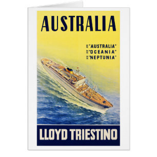 Australie Lloyd Triestino Poster vintage restauré