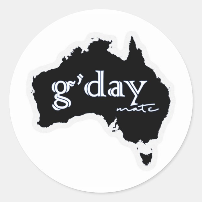 Australie : Sticker G'day Mate (Devant)