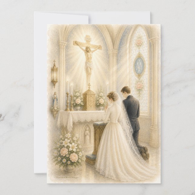 Autel de mariage catholique vintage Dévotion maria (Devant)
