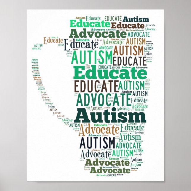 Autism Advocate Educate Poster GoTeamKate (Devant)