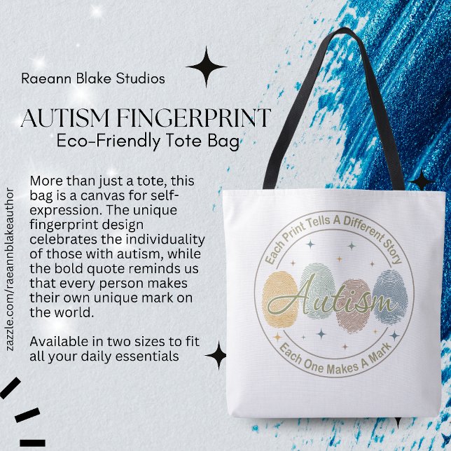 Autism Fingerprint/Quote Tote Bag (Créateur téléchargé)