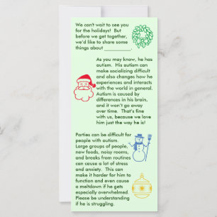 Autisme Christmas Boy Flat Card