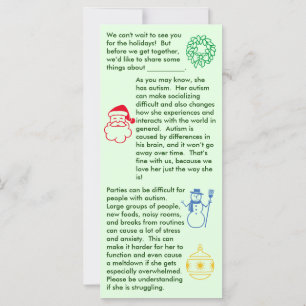 Autisme Christmas Girl Flat Card