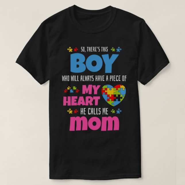 Autisme Maman Il A Mon Coeur Autiste Son Pullover (Design devant)