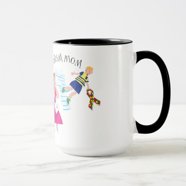 Autisme Maman Ringer Mug (Droite)