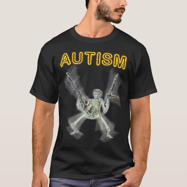 Autisme Squelette Mème Drôle Hommes Femmes T-shirt (Devant)