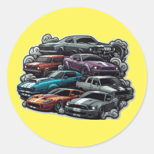 auto autocollant avec arrière - plan jaune