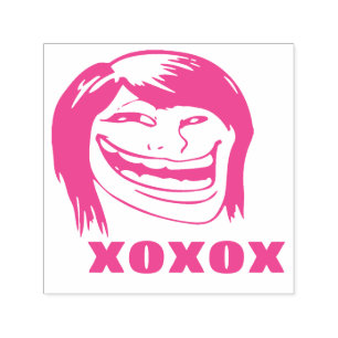 Auto-encreur Memes Le Me XOXO Femme Troll Rose Tampon Drôle