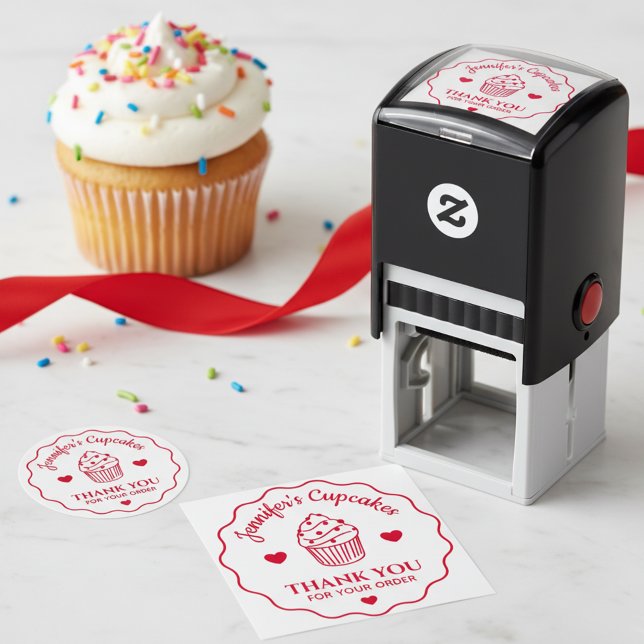 Auto-encreur Merci pour votre commande de tampon cupcake de bou (Thank you for your order self inking stamp 🧁)