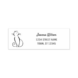 Auto-encreur Nom de dessin Cat de tampon auto-alimenté Adresse