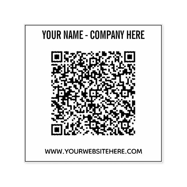 Auto-encreur Nom du code QR Site Web Tampon personnalisé pour l (Design)