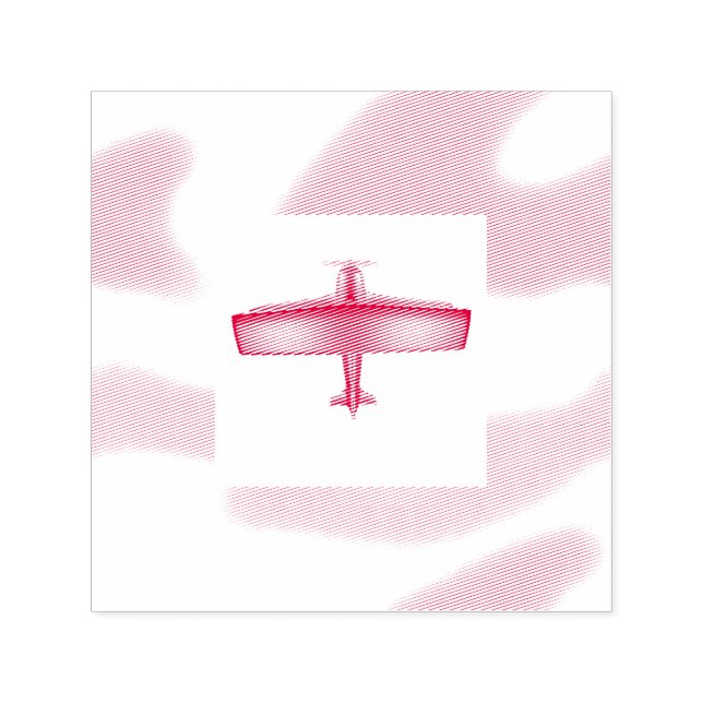 Auto-encreur Red Plane Aviation Sky Auto-Intendance Tampon en c (Design)