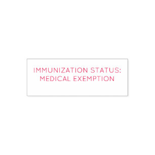 Auto-encreur Statut d'immunisation : tampon d'exemption médical