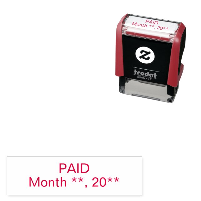 Auto-encreur Tampon à encrer automatique « Paiement » avec date (En situation)