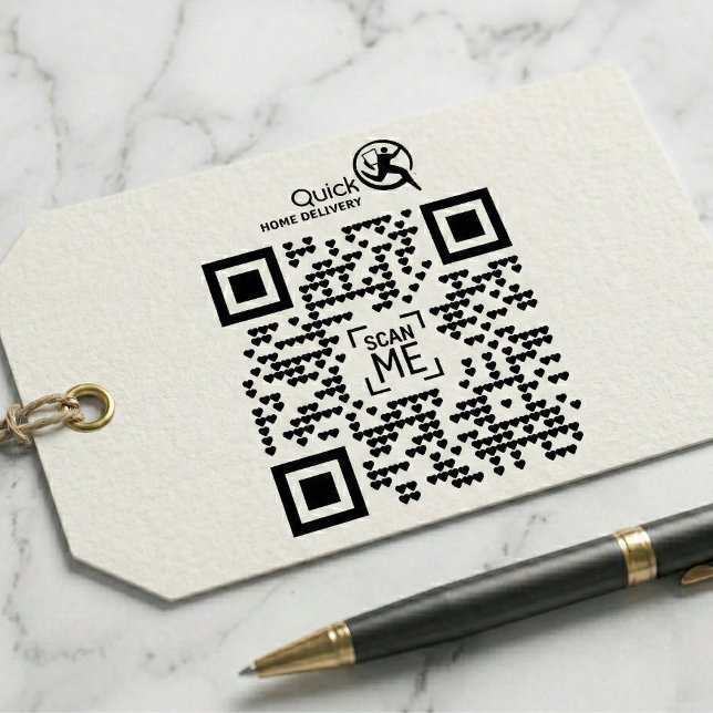 Auto-encreur Tampon en caoutchouc de code QR du logo de votre e (Custom QR Code Rubber Stamp)