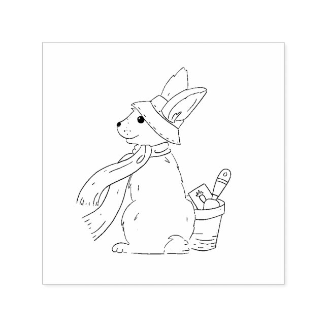 Auto-encreur Tampon en caoutchouc de lapin de jardin (Design)