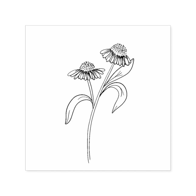 Auto-encreur Tampon en caoutchouc Echinacea (Design)