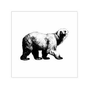 AUTO-ENCREUR  TAMPON EN CAOUTCHOUC OURS POLAIRE VINTAGE