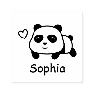 Auto-encreur Tampon personnalisé avec nom de Panda Mignon
