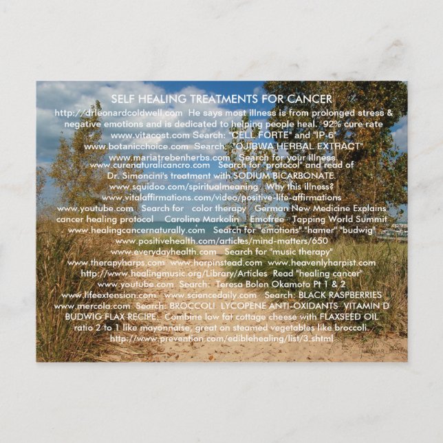 AUTO-GUÉRISON DU CANCER ET DE LA CARTE POSTALE MAL (Devant)