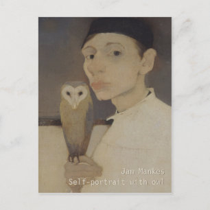 Auto-portrait Jan Mankes avec owl CC0687 Carte pos