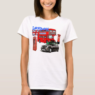 autobus de Londres et T-shirt rouges d'icônes