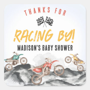Autocar Baby shower vélo droit Favoriser Sticker