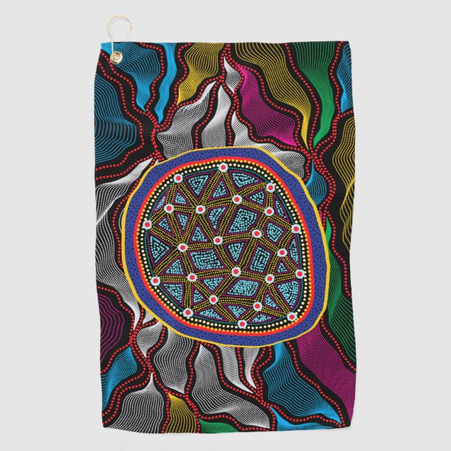 Autochtone Design-15 Serviette de golf (Devant)