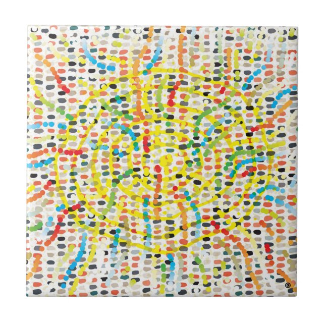 Autochtone moderne Quatre carreaux en céramique (Devant)