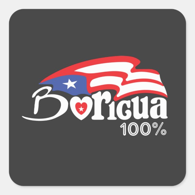 Autocollant 100% Porto Rico Boricua (Devant)